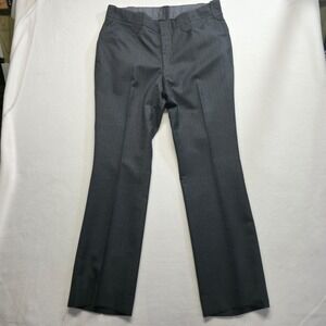 Gross Mens Western Gray Blue Striped Dress Pants Pearl Snap Pockets Size 36x32.5